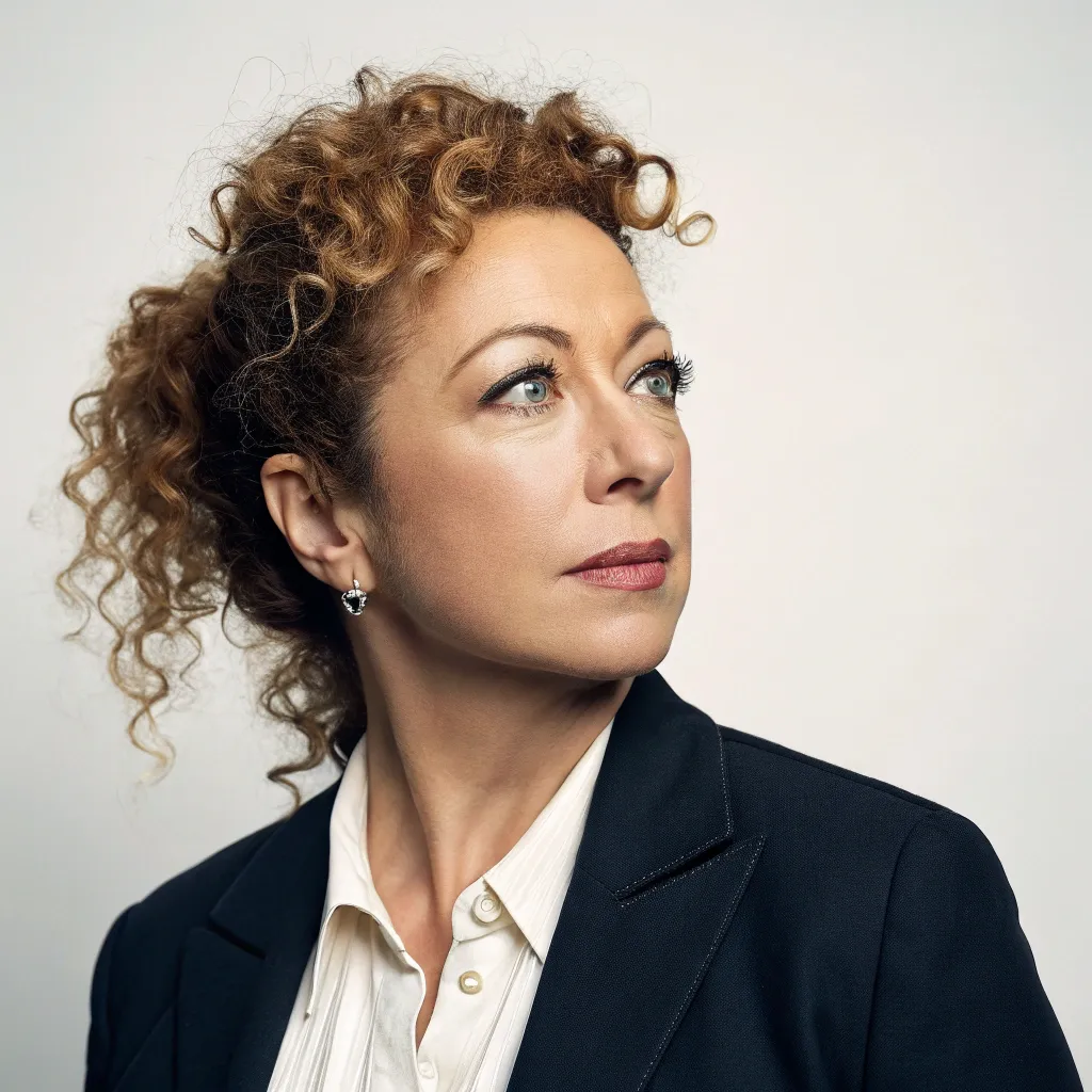 Professional profile shot of Alex Kingston