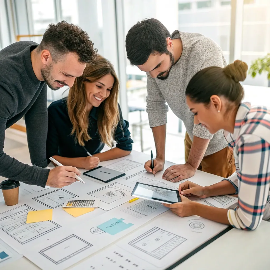 Team collaborating on modular design